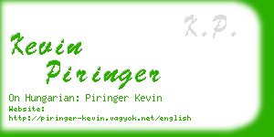 kevin piringer business card